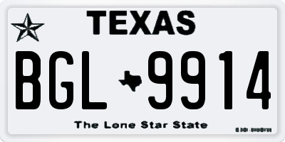 TX license plate BGL9914