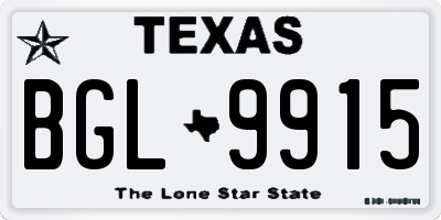 TX license plate BGL9915