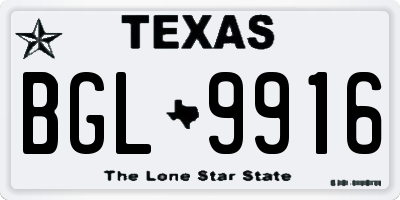 TX license plate BGL9916