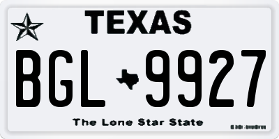 TX license plate BGL9927