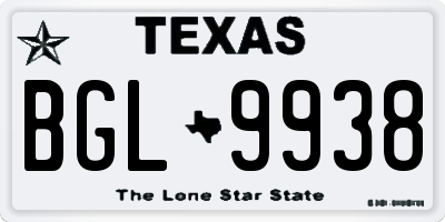 TX license plate BGL9938