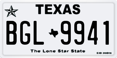 TX license plate BGL9941