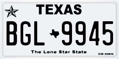 TX license plate BGL9945