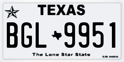 TX license plate BGL9951