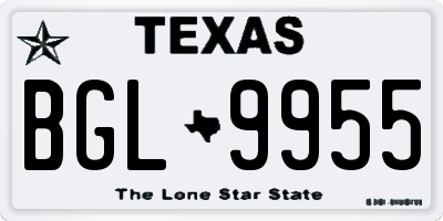 TX license plate BGL9955