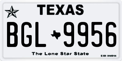 TX license plate BGL9956