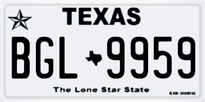 TX license plate BGL9959