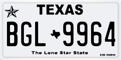 TX license plate BGL9964