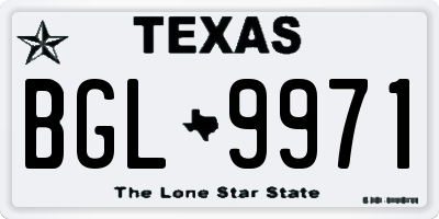 TX license plate BGL9971