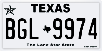 TX license plate BGL9974