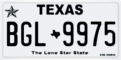 TX license plate BGL9975