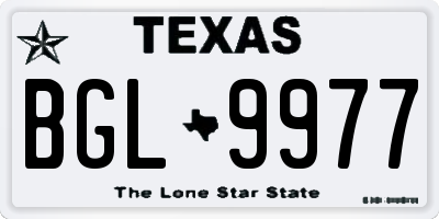 TX license plate BGL9977