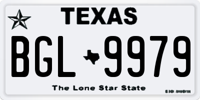 TX license plate BGL9979