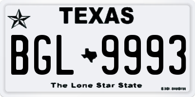 TX license plate BGL9993