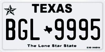 TX license plate BGL9995