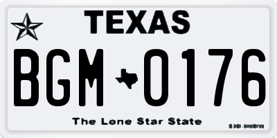 TX license plate BGM0176