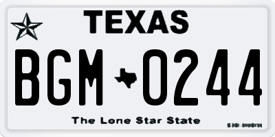 TX license plate BGM0244