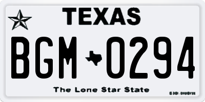 TX license plate BGM0294