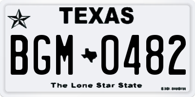 TX license plate BGM0482
