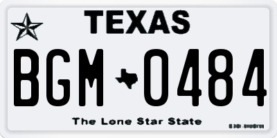 TX license plate BGM0484