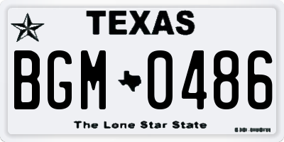 TX license plate BGM0486