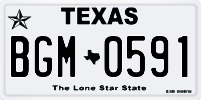 TX license plate BGM0591