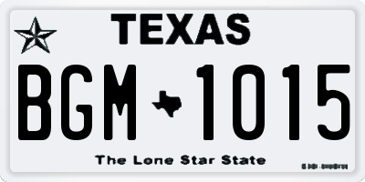 TX license plate BGM1015