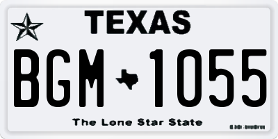 TX license plate BGM1055