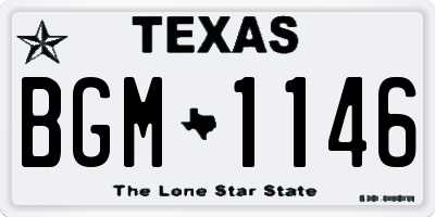TX license plate BGM1146
