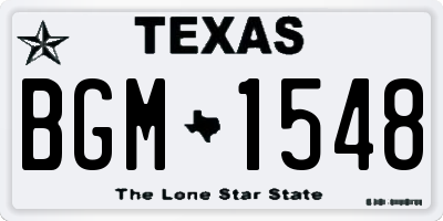 TX license plate BGM1548