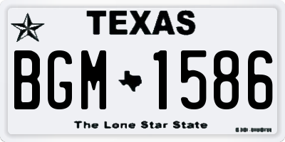 TX license plate BGM1586