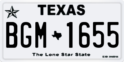 TX license plate BGM1655