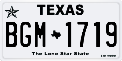 TX license plate BGM1719