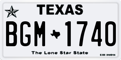 TX license plate BGM1740