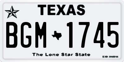 TX license plate BGM1745