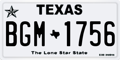 TX license plate BGM1756