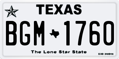 TX license plate BGM1760