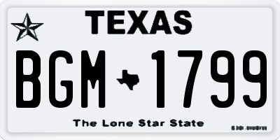 TX license plate BGM1799