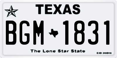 TX license plate BGM1831