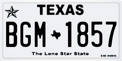 TX license plate BGM1857