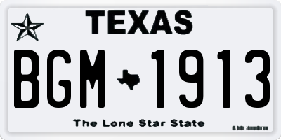 TX license plate BGM1913