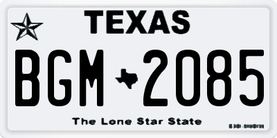 TX license plate BGM2085