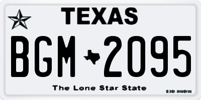 TX license plate BGM2095