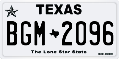 TX license plate BGM2096