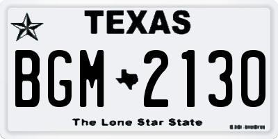 TX license plate BGM2130
