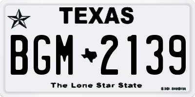 TX license plate BGM2139