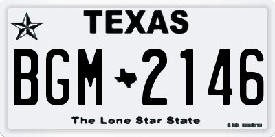 TX license plate BGM2146