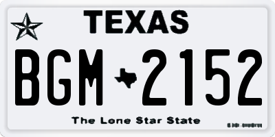 TX license plate BGM2152