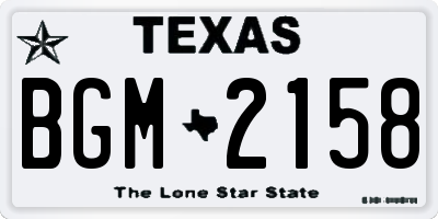 TX license plate BGM2158