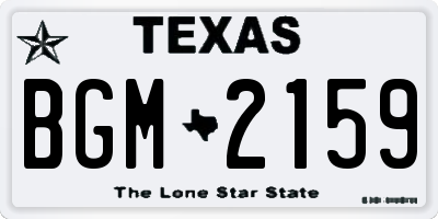 TX license plate BGM2159